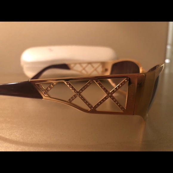SOLD Chanel Sunglasses Metal Frame w/ Crystals - Picture 6 of 8